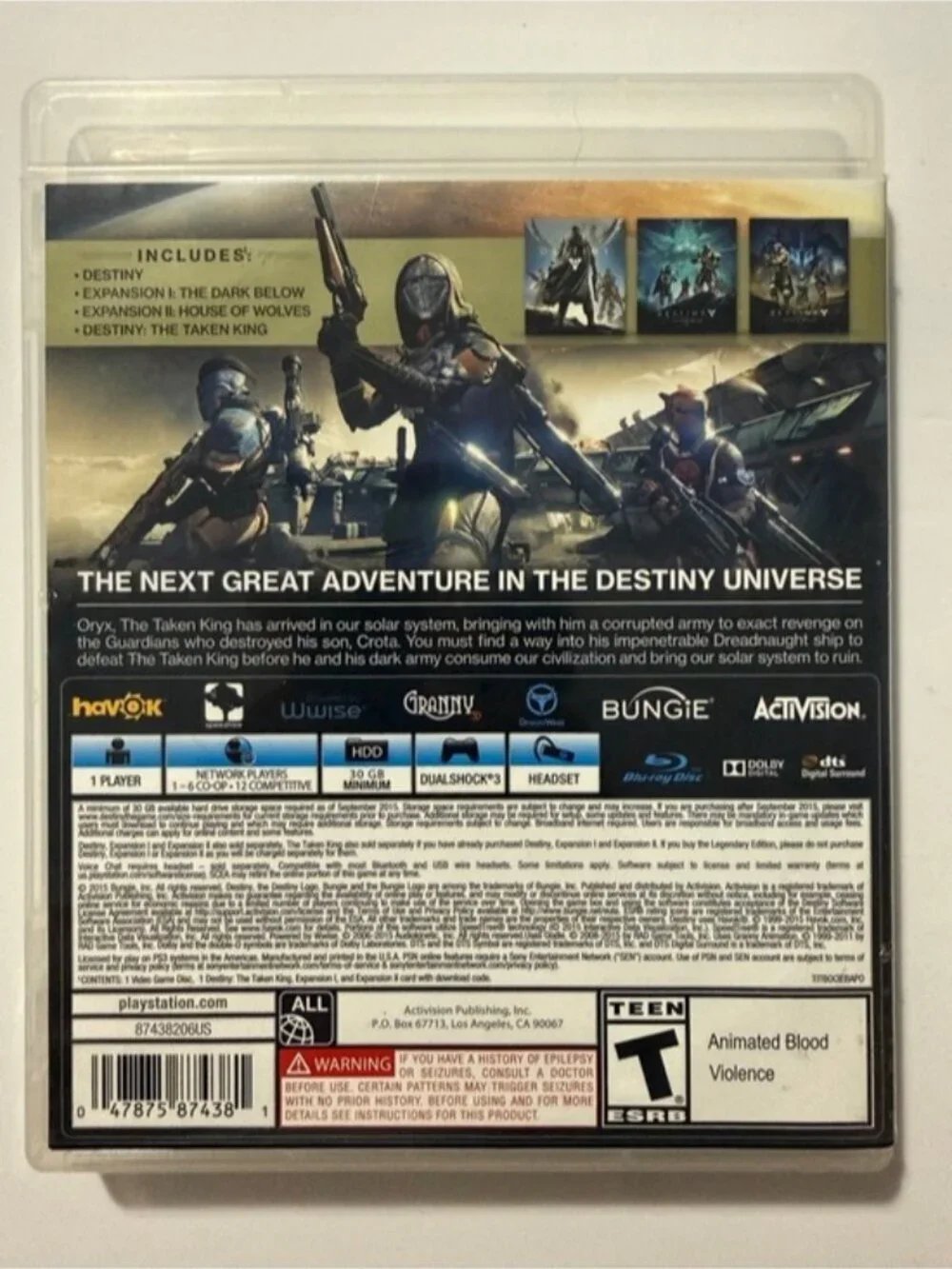 Destiny The Taken King Legendary Edition PS3 Game (PlayStation 3)